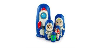 Babuschka Rocket Ship Astronaut 5 Stück, 14 cm