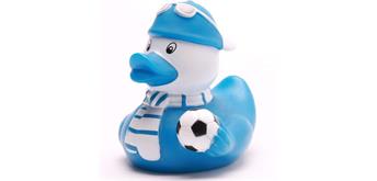 Badeente Fussball Fan - blau