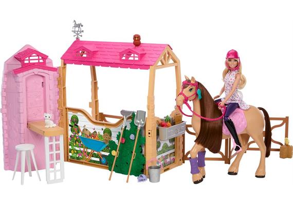 Barbie HXJ44 Stall mit Puppe und Pferd