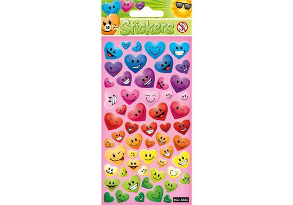 Card Group Stickers Smiling Hearts