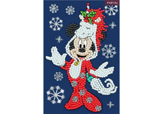 Crystal Art Card Festive Minnie, 10 x 15 cm