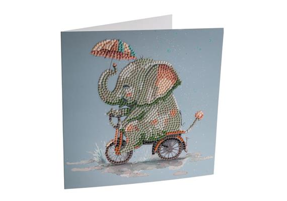 Crystal Art Card Kit Elephant 18 x 18 cm