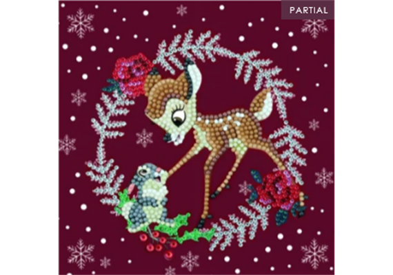 Crystal Art Card Kit "Festive Bambi" 18 x 18 cm