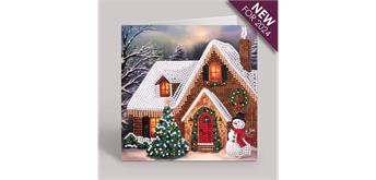 Crystal Art Card Kit Festive Cottage 18 x 18 cm