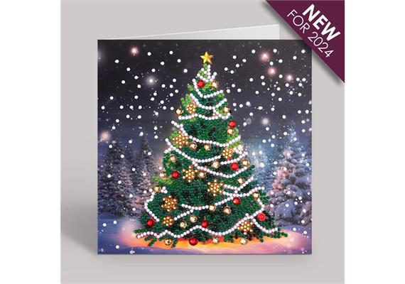 Crystal Art Card Kit Festive Fir 18 x 18 cm