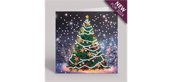 Crystal Art Card Kit Festive Fir 18 x 18 cm