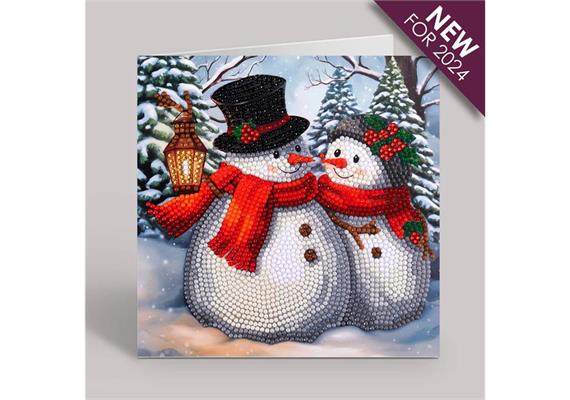 Crystal Art Card Kit Frosty & Merry 18 x 18 cm