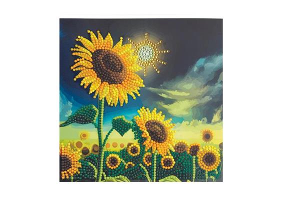 Crystal Art Card Kit Soulful Sunflower 18 x 18 cm