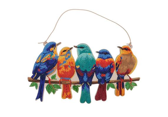 Crystal Art Hanging Songbirds 40 x 22 cm