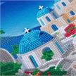 Crystal Art Kit Blue House View 30 x 30 cm mit Rahmen | Bild 3