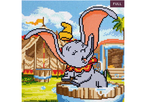 Crystal Art Kit "Dumbo's Bath" 30 x 30 cm, mit Rahmen