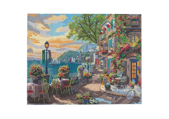 Crystal Art Kit French Riviera Café 40 x 50 cm mit Rahmen