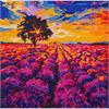 Crystal Art Kit Lavender Field 30 x 30 cm mit Rahmen