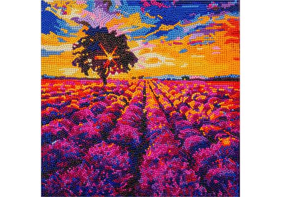 Crystal Art Kit Lavender Field 30 x 30 cm mit Rahmen