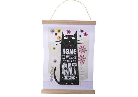 Crystal Art Kit Mini Scroll Cat at Home 20 x 30 cm