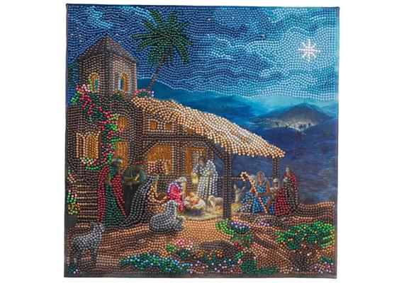 Crystal Art Kit Nativity Scene 30 x 30 cm mit Rahmen