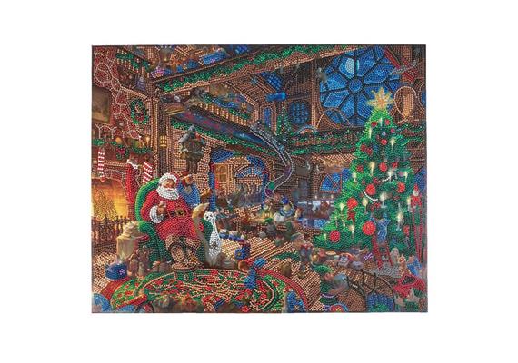 Crystal Art Kit Santa's Workshop 40 x 50 cm mit Rahmen