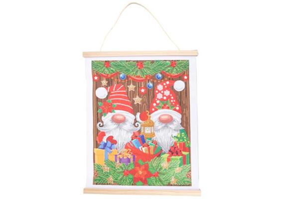 Crystal Art Scroll Christmas Gnomes 35 x 45 cm