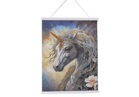 Crystal Art Scroll Cosmic Unicorn, 40 x 50 cm