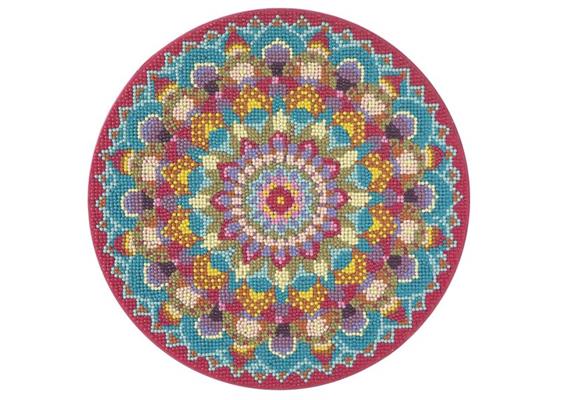 Diamantmalerei rosa Mandala, 30 cm, runde Steine