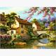 Diamond Painting Dorf am Fluss 30 x 40 cm mit Rahmen