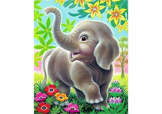 Diamond Painting Elefant 25 x 30 cm mit Rahmen