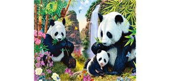 Diamond Painting Pandafamilie 30 x 40 cm mit Rahmen