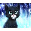 Diamond Painting schwarze Katze 30 x 40 cm mit Rahmen