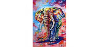 Diamond Painting Set DP2280249 Elephant 50 x 40 cm, eckige Steine