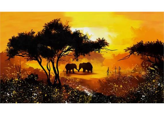 Diamond Painting Set GD79066 Elephants 25 x 35 cm