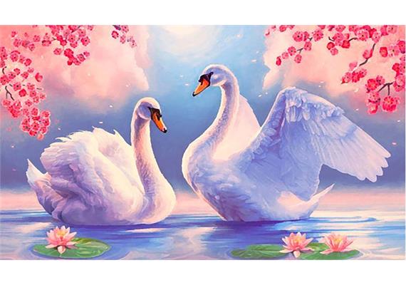 Diamond Painting Set MR12224 Swans 15 x 25 cm