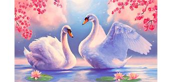 Diamond Painting Set MR12224 Swans 15 x 25 cm