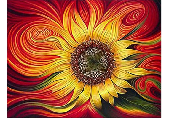 Diamond Painting Sunflower 35 x 45 cm, runde Steine