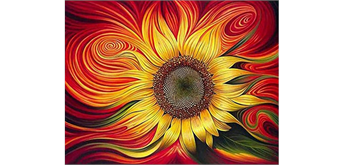 Diamond Painting Sunflower 35 x 45 cm, runde Steine