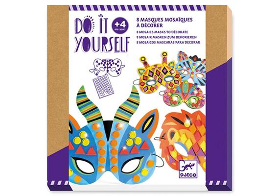 Djeco DJ07900 DIY - Mosaik Masken Dschungeltiere