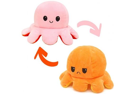 Doppelseitiger Octopus Orange-Pink 20 cm