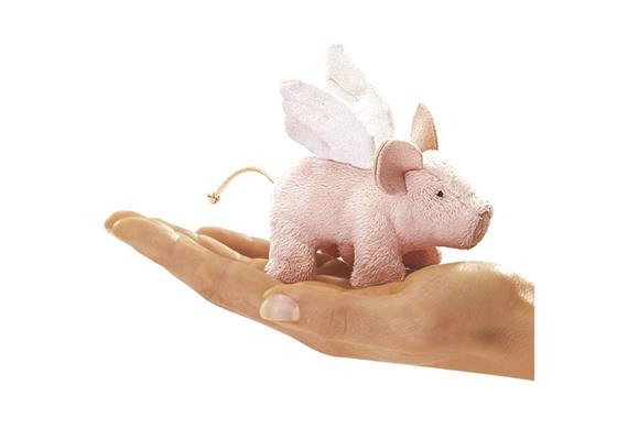 Folkmanis Handpuppe 2685 - Mini Schwein mit Flügeln