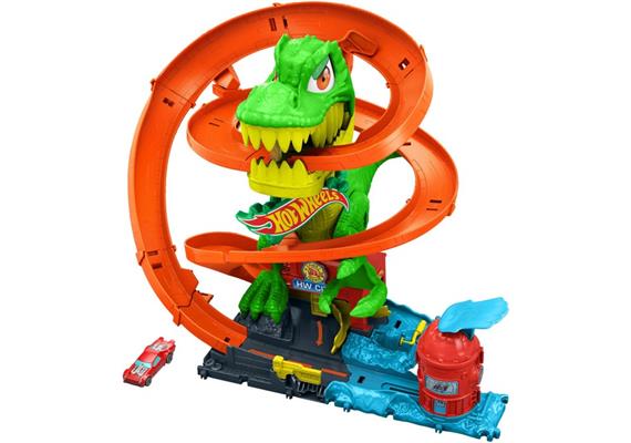 Hot Wheels City T-Rex-Feuerschlacht Spielset und Die-Cast-Spielzeugauto