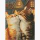 ideyka AMC7750 Diamond Painting - Verliebte Katzen 30 x 40 cm