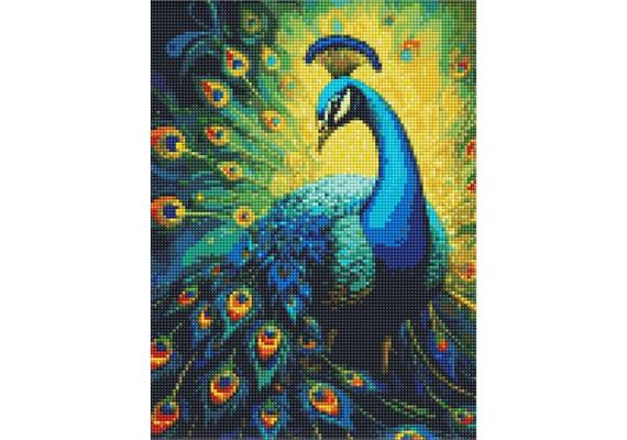 ideyka AMC7869 Diamond Painting - Raffinierter Pfau 30 x 40 cm