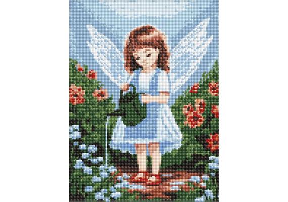 ideyka AMC7938 Diamond Painting - Ein Engel im Garten 30 x 40 cm