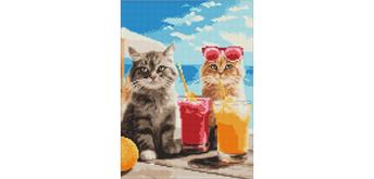 ideyka AMC7998 Diamond Painting - Katzen im Urlaub 30 x 40 cm