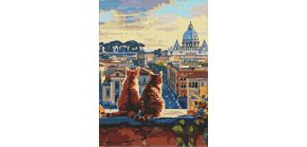 ideyka AMC8003 Diamond Painting - Katzen in Rom 30 x 40 cm