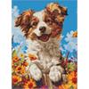 ideyka AMC8022 Diamond Painting - Ein Hund in Blumen 30 x 40 cm