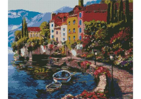 ideyka AMO7025 Diamond Painting - Morgen am Ufer des Sees mit Rahmen 40 x 50 cm