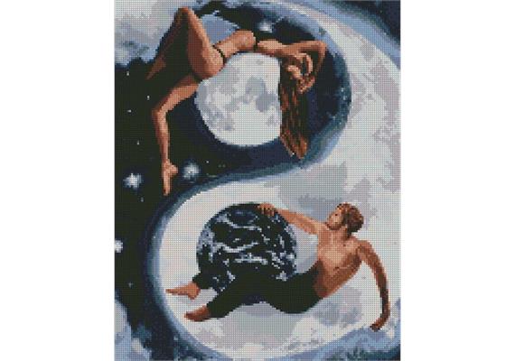 ideyka AMO7031 Diamond Painting - Yin und Yang mit Rahmen 40 x 50 cm