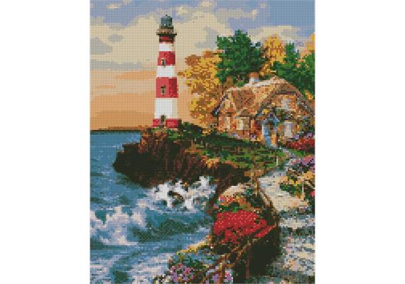 ideyka AMO7058 Diamond Painting - Leuchtturm mit Rahmen 40 x 50 cm