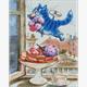 ideyka AMO7159 Diamond Painting - Katze Andron mit Rahmen 40 x 50 cm