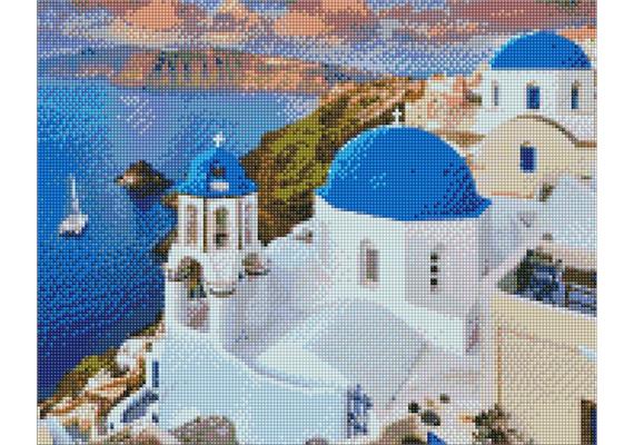 ideyka AMO7173 Diamond Painting - Santorini mit Rahmen 40 x 50 cm