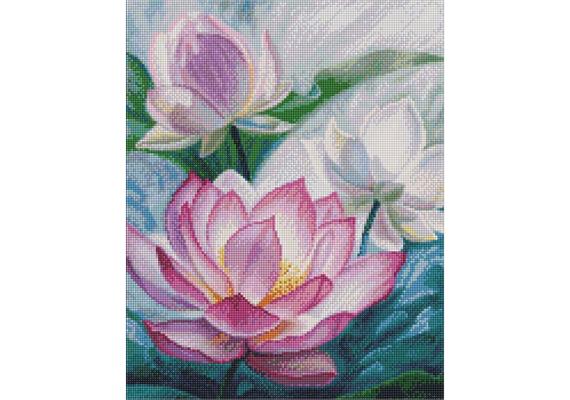 ideyka AMO7282 Diamond Painting - Licht am Teich mit Rahmen 40 x 50 cm